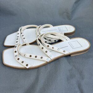 Dolce Vita White Sandals Size 9.5 Square Toe Studded